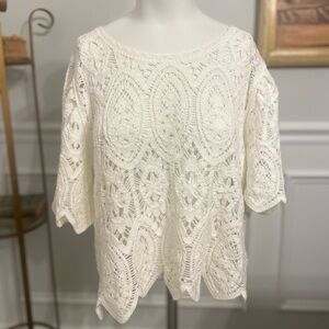 Solitaire White Crochet Lace Blouse